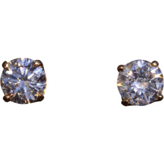 SOLD - The Carros: Diamond Stud Earrings in Yellow Gold