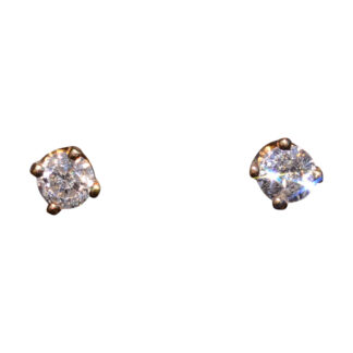 SOLD - The Cap: Yellow Gold Natural Diamond Studs