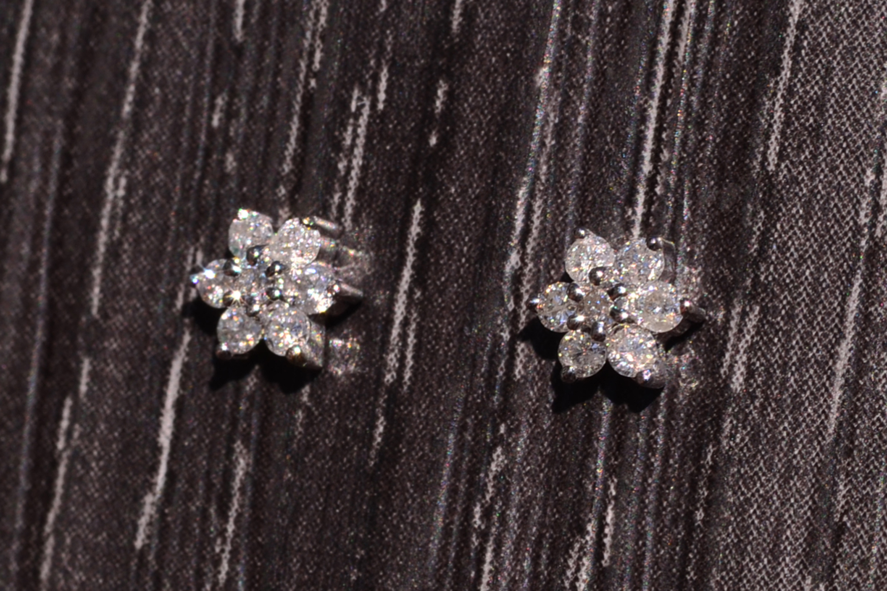 SOLD - The Vence: Diamond Cluster Earrings in Yellow Gold - Image 3