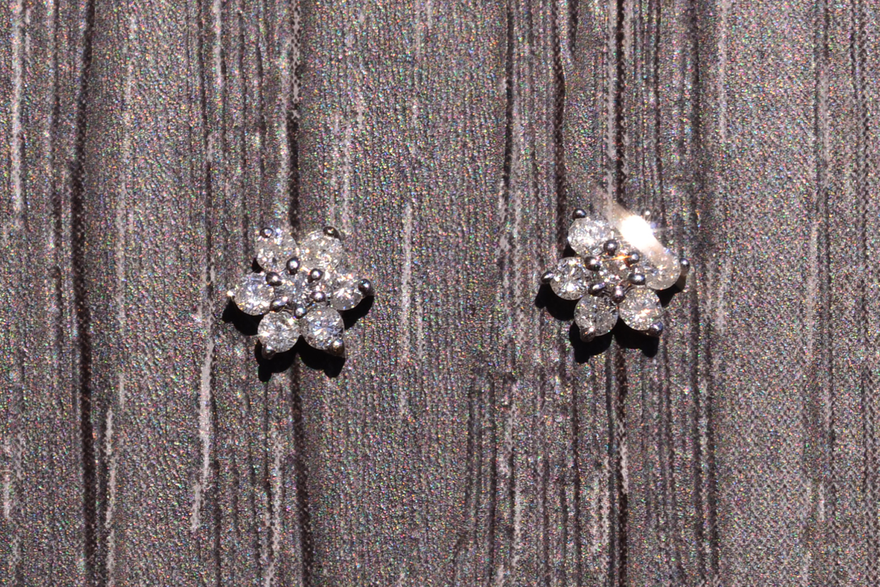 SOLD - The Vence: Diamond Cluster Earrings in Yellow Gold - Image 2