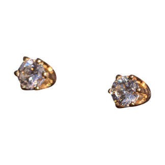 SOLD - The Siete: Yellow Gold Diamond Stud Earrings