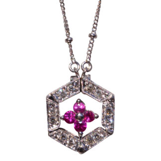 The Convertible: White Gold Ruby and Diamond Convertible Necklace