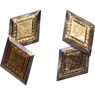 The Colle: Art Deco Cuff Links with Platinum Top and Yellow Gold