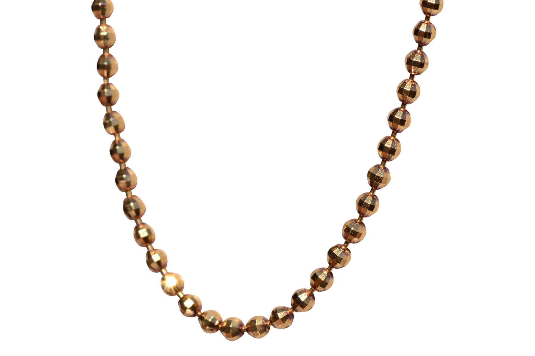 SOLD - The Amphons: Diamond Cut Beaded Chain in Yellow Gold
