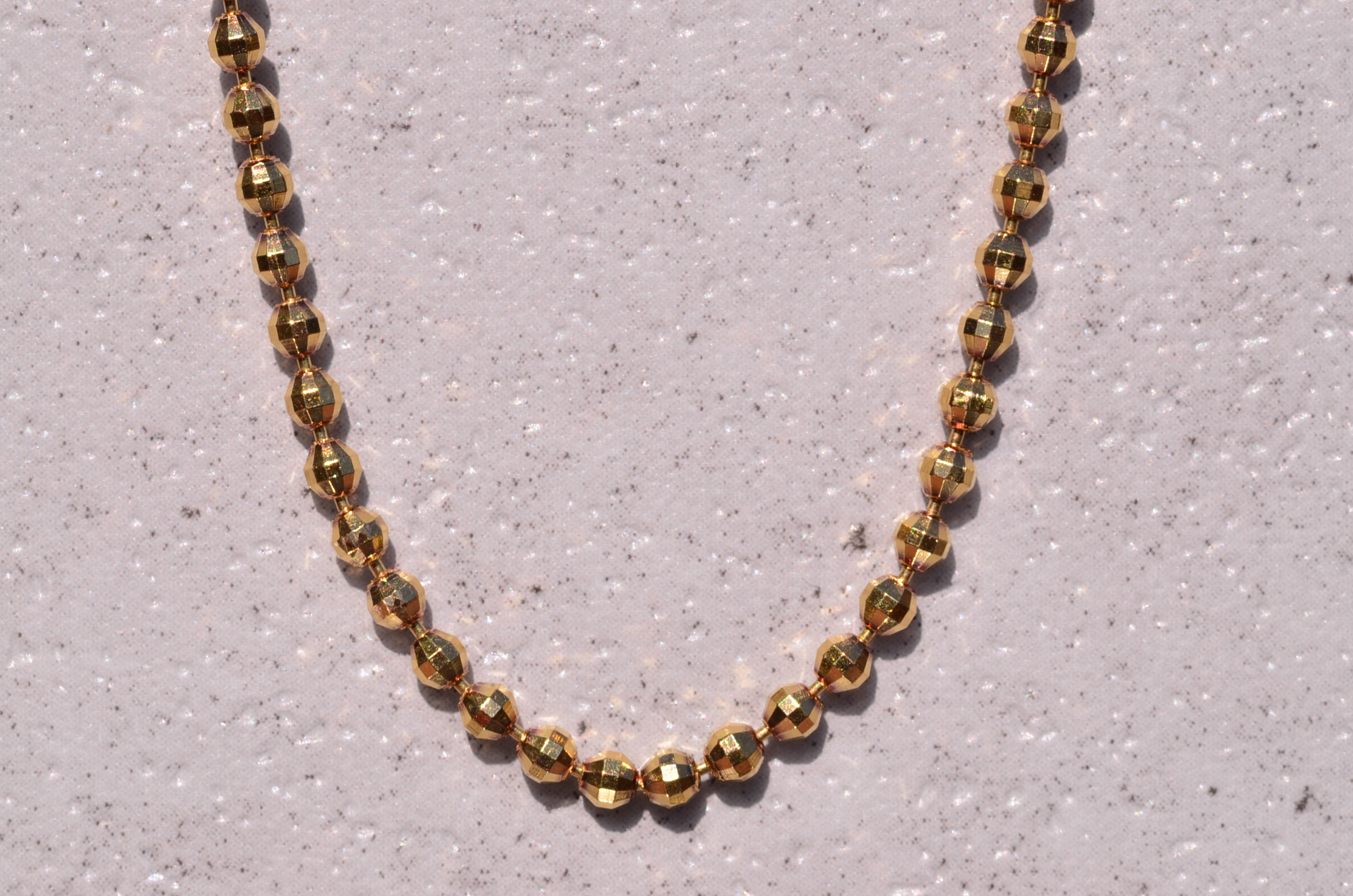 SOLD - The Amphons: Diamond Cut Beaded Chain in Yellow Gold - Image 3