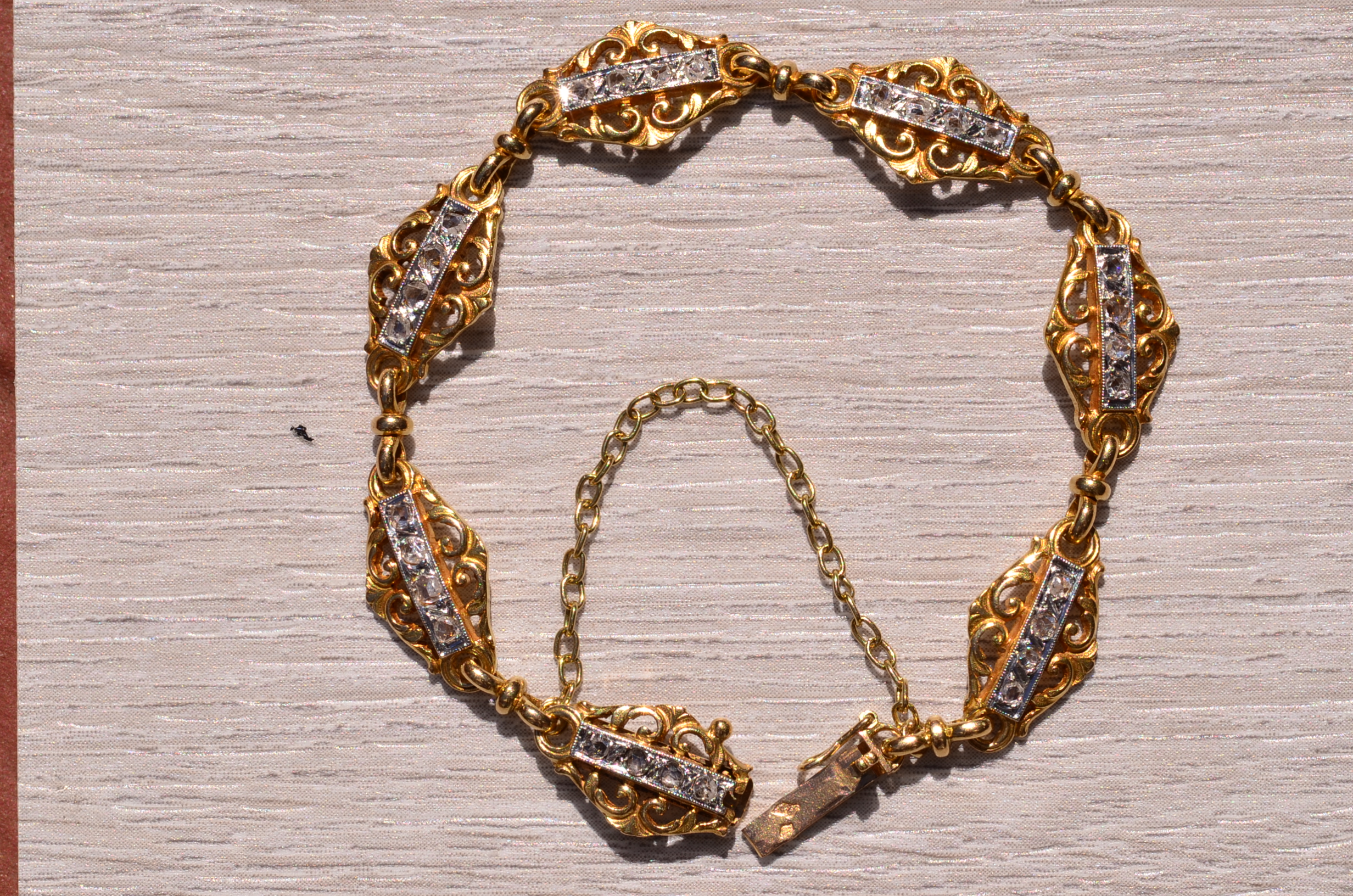 The Marseille: French Art Nouveau Bracelet set with Rose Cut Diamonds - Image 3