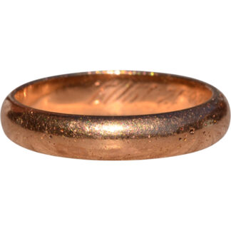 SOLD - The Aiglun: Antique Rose Gold Handmade Wedding Band Circa 1909