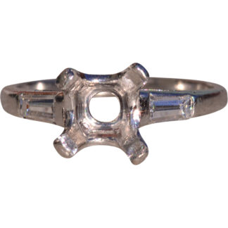 Vintage Platinum Mounting set with Tapered Baguette Cut Natural Diamonds