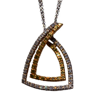 The 54th Street: White and Yellow Diamond Necklace in White and Yellow Gold