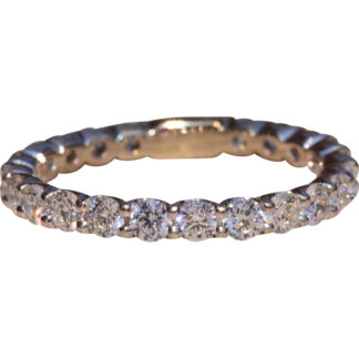 The Abrahams Path:  Stackable Diamond U Band in White Gold