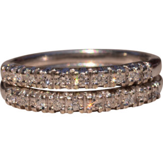 SOLD - The South Fork:  White Gold Stackable Band Set with Natural Diamonds
