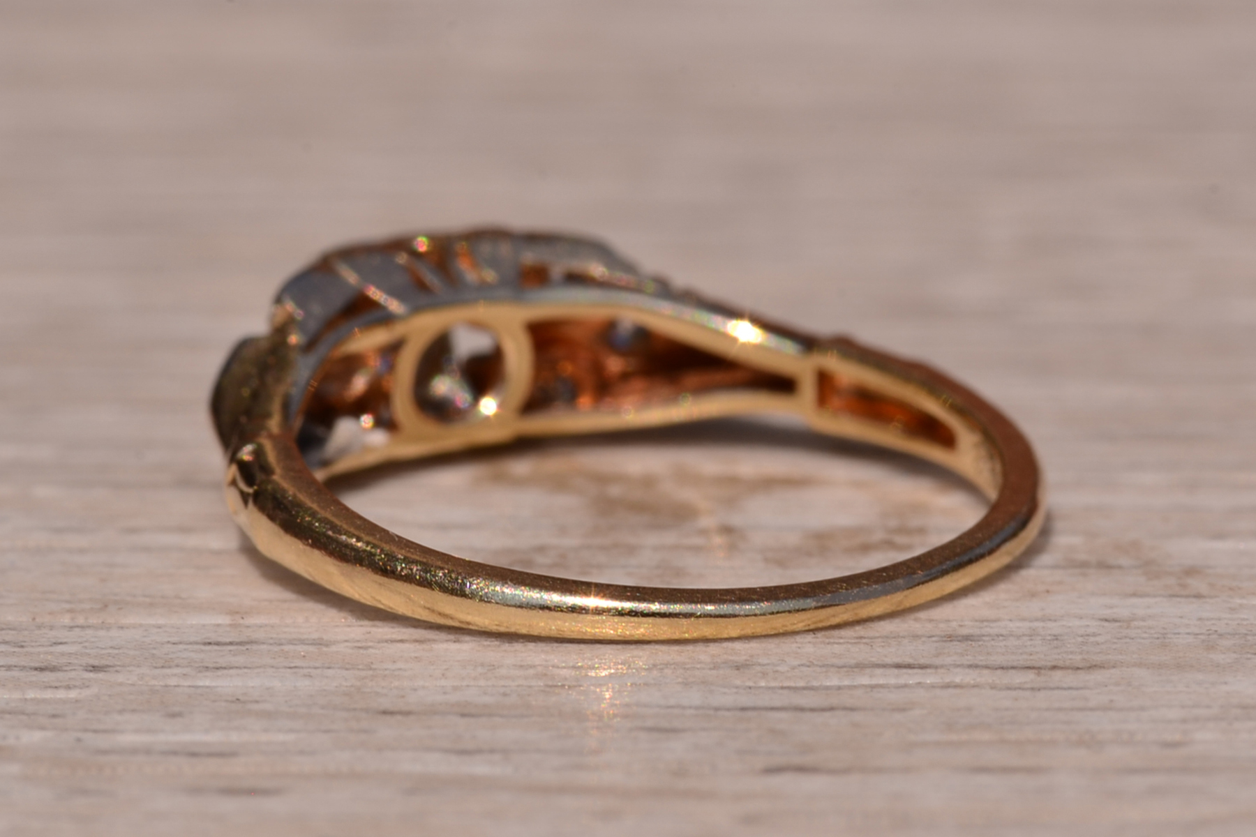 SOLD - The Napeague Lane: Antique Engagement Ring set with Natural Diamonds Signed Jabel - Image 4