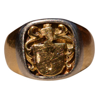SOLD - The Jay Crest:  Antique Crest Ring in Platinum and Yellow Gold