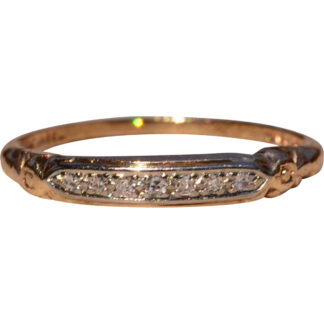 SOLD - The Hedges Lane:  Retro Era Two Tone Natural Diamond Band by Jabel