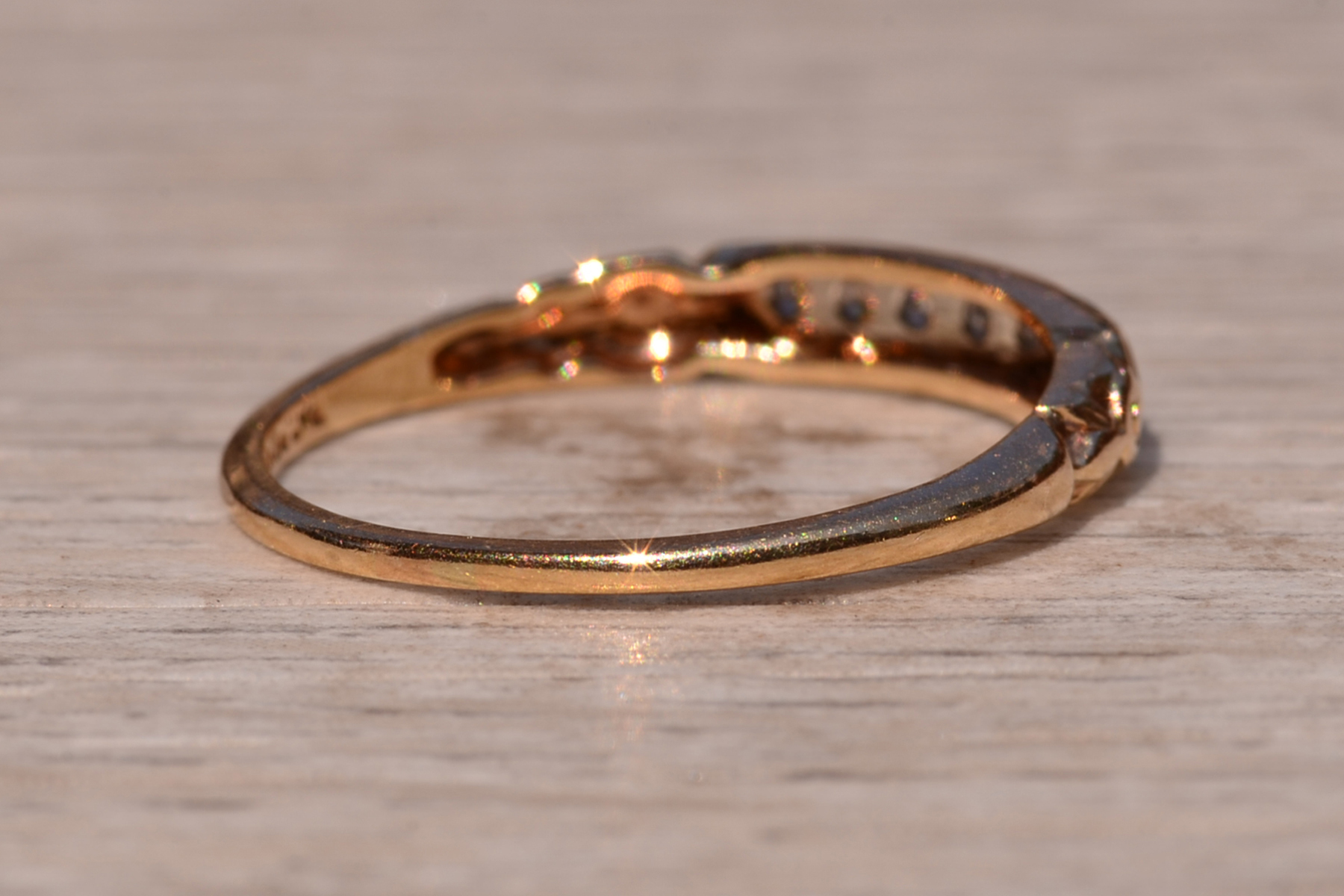 SOLD - The Hedges Lane: Retro Era Two Tone Natural Diamond Band by Jabel - Image 5