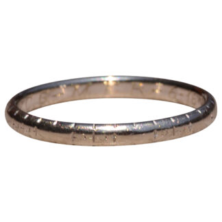 The Central Ave:  White Rose Signed Antique Wedding Band Circa 1934