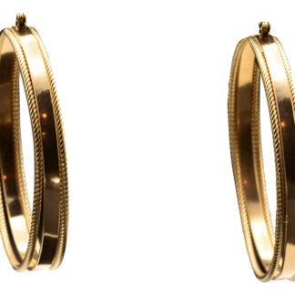 The Windmill Lane:  Two Inch Triple Hoops in Yellow Gold