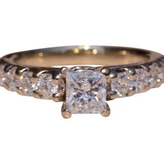 The Driftwood:  Natural Princess Cut Diamond Engagement and Wedding Set