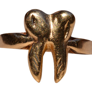 SOLD - The Dentist:  Yellow Gold Molar Tooth Ring