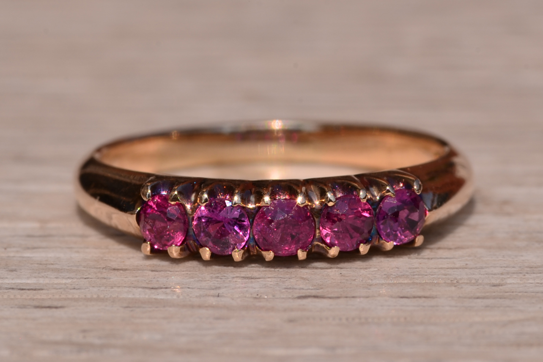 SOLD - The Maple Street: Victorian Era Natural Ruby Band - Image 2