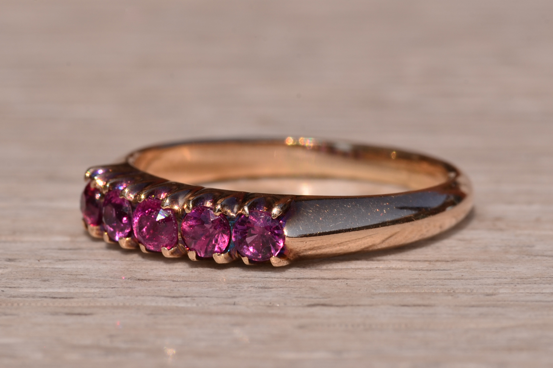 SOLD - The Maple Street: Victorian Era Natural Ruby Band - Image 3