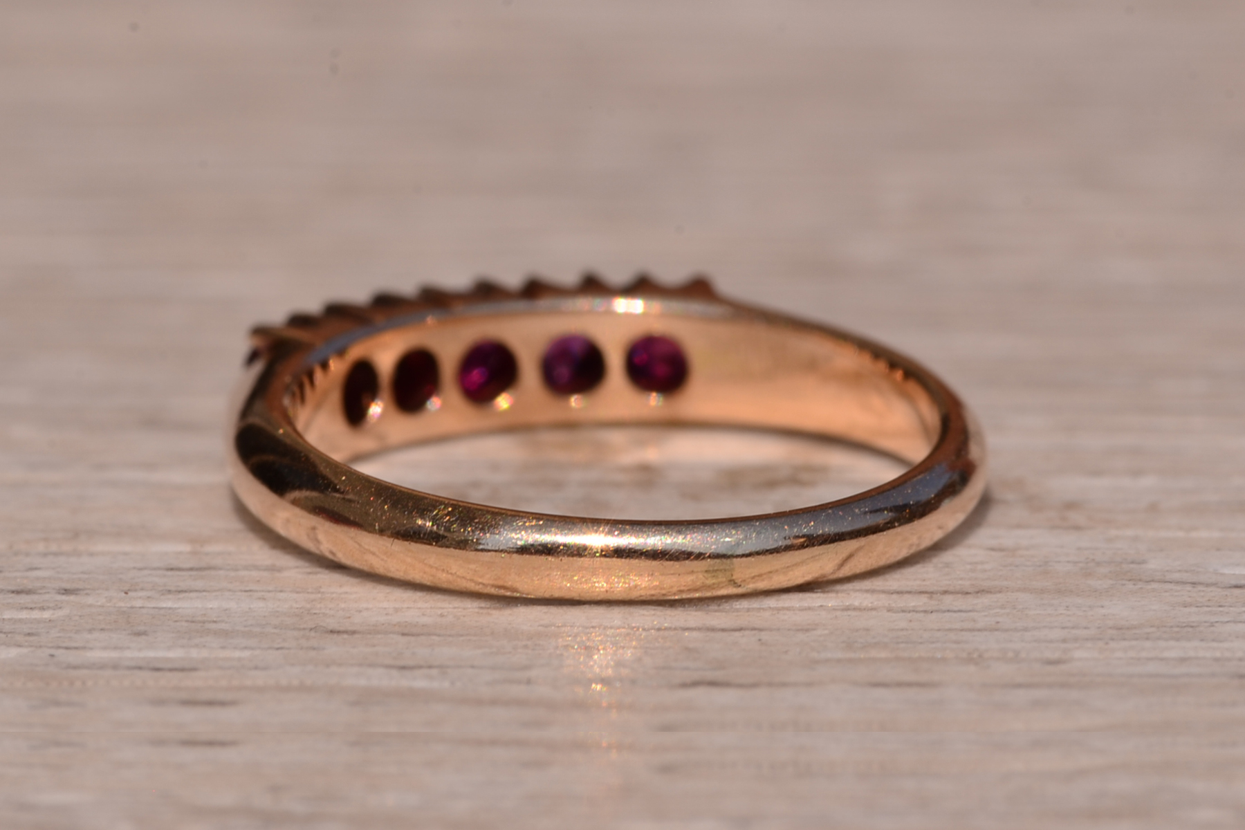 SOLD - The Maple Street: Victorian Era Natural Ruby Band - Image 4