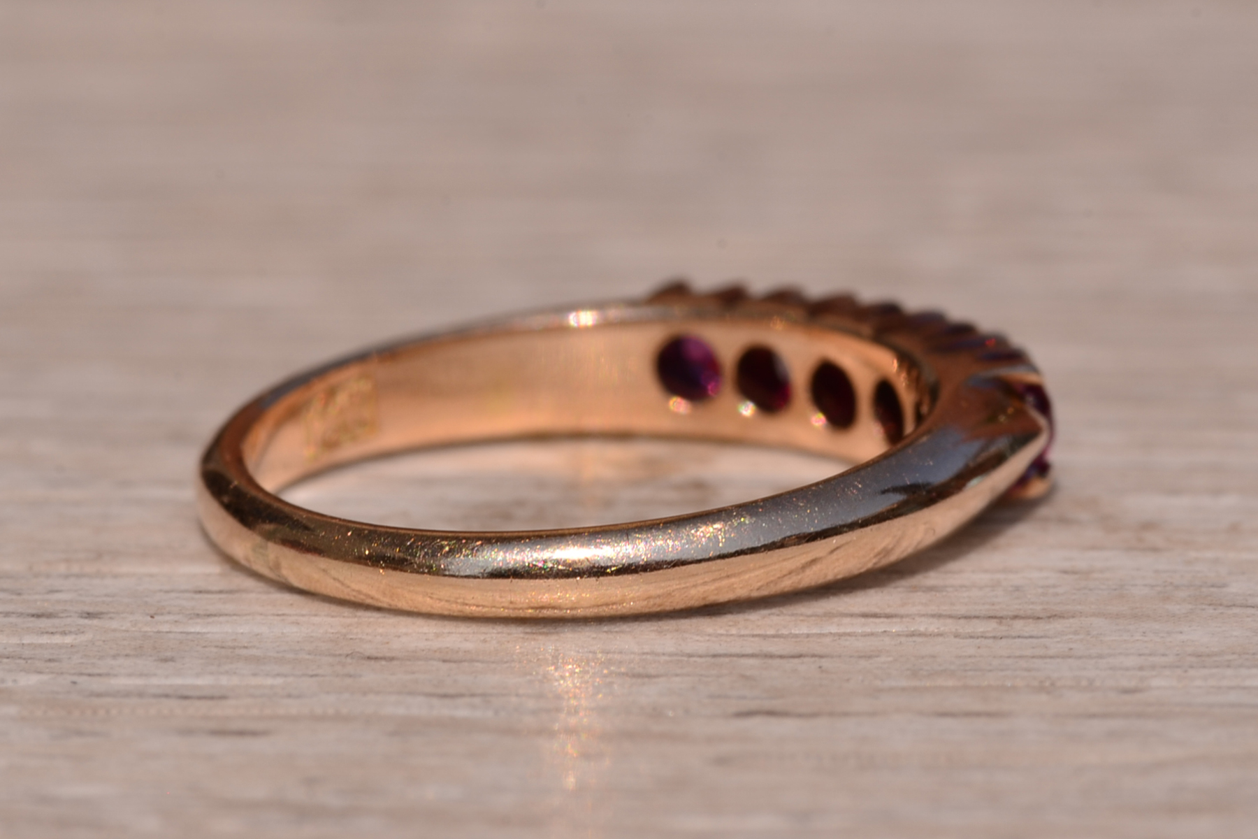 SOLD - The Maple Street: Victorian Era Natural Ruby Band - Image 5