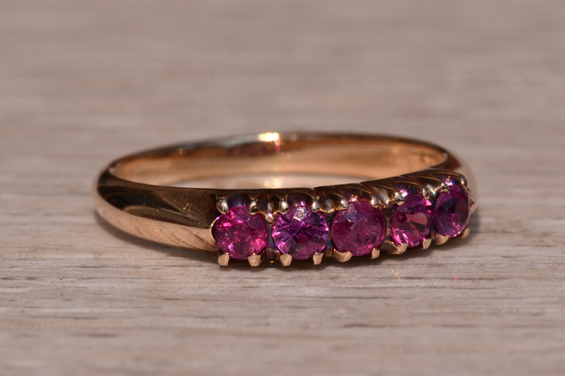 SOLD - The Maple Street: Victorian Era Natural Ruby Band - Image 6