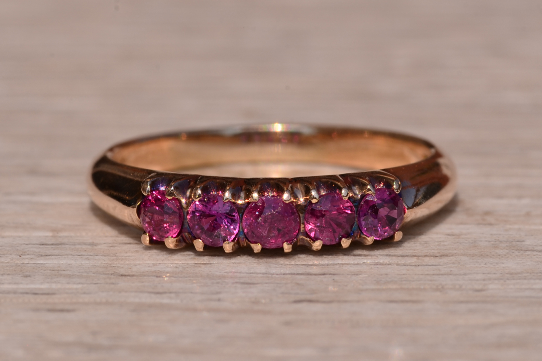 SOLD - The Maple Street: Victorian Era Natural Ruby Band - Image 7