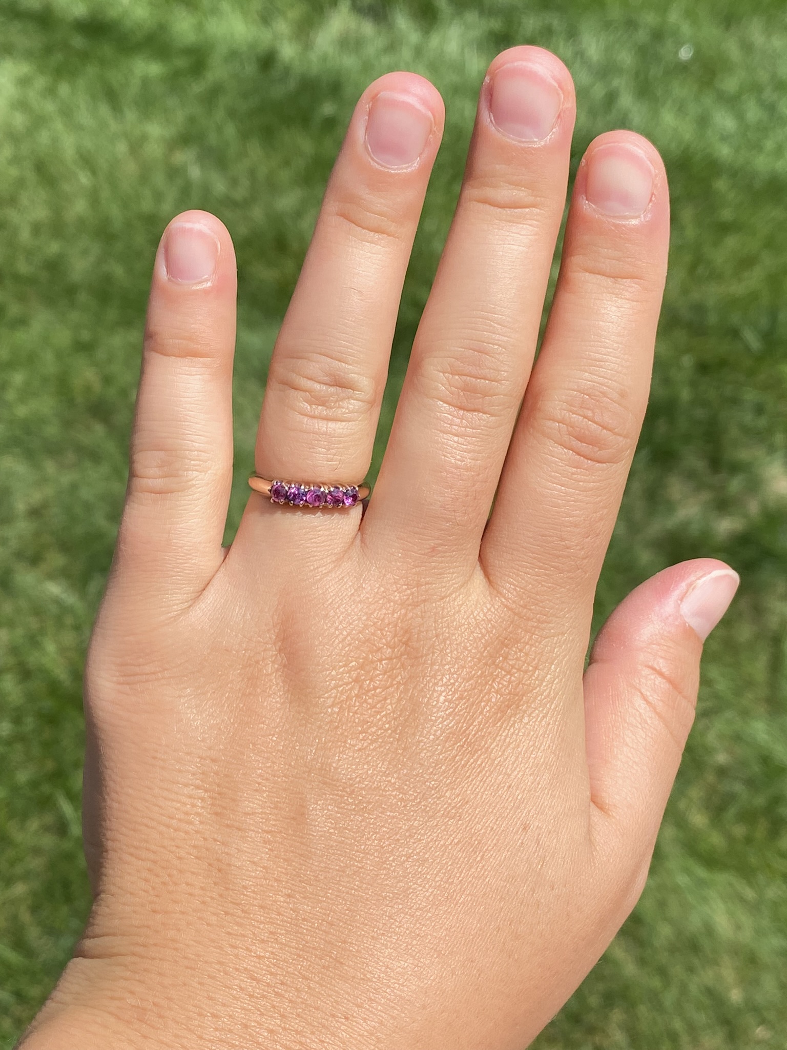 SOLD - The Maple Street: Victorian Era Natural Ruby Band - Image 8