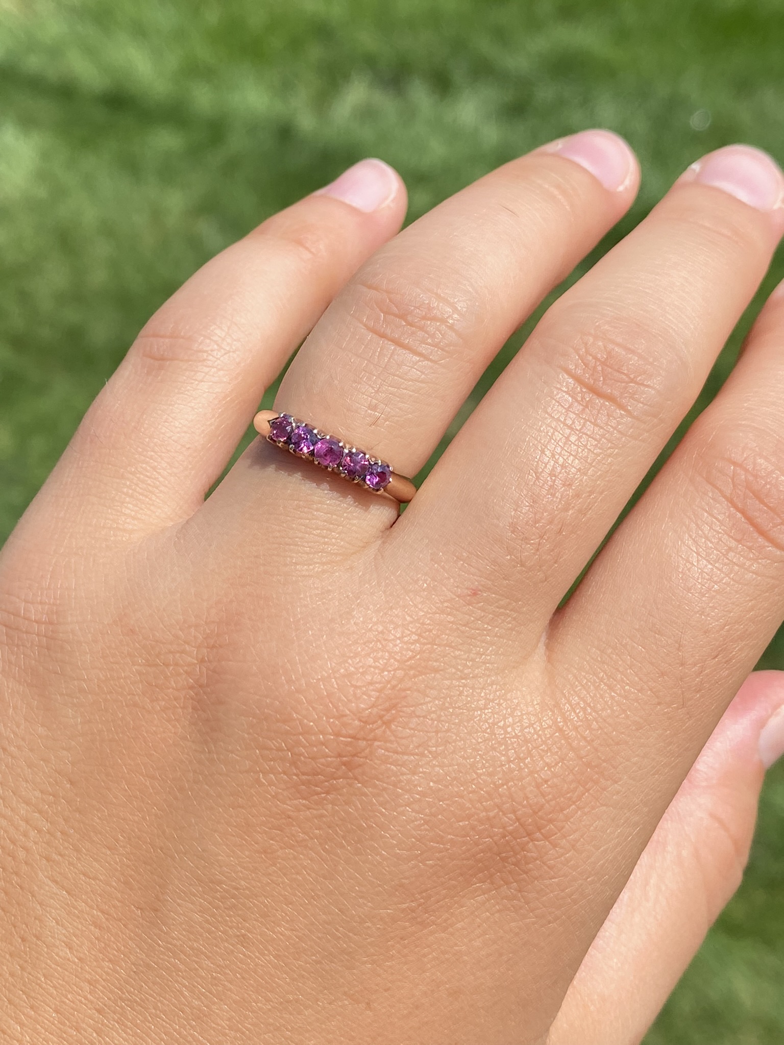SOLD - The Maple Street: Victorian Era Natural Ruby Band - Image 9