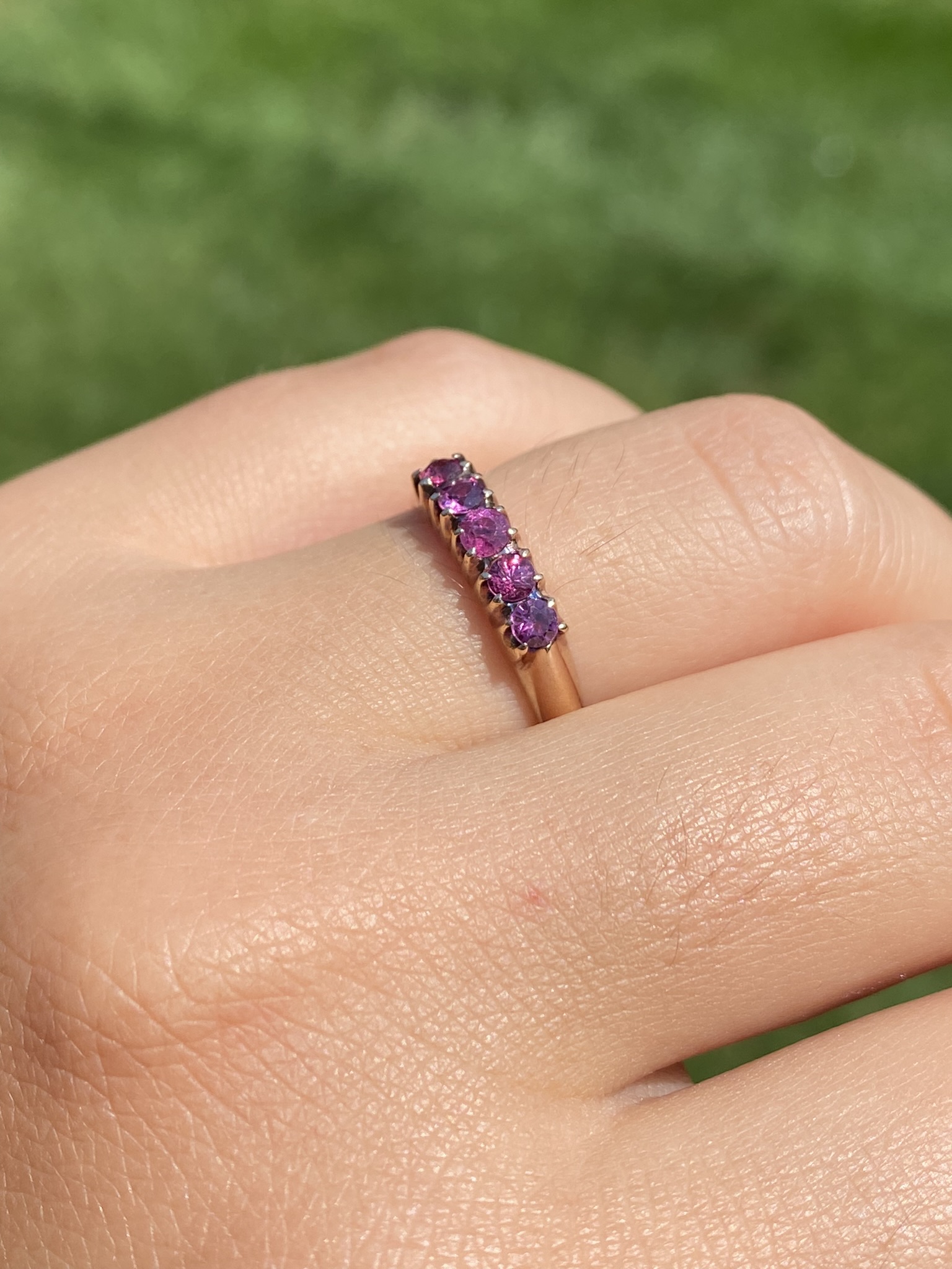 SOLD - The Maple Street: Victorian Era Natural Ruby Band - Image 10