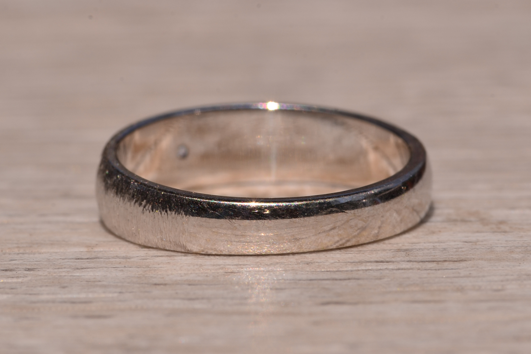 SOLD - The Agnew Ave: Mid Century Modern Textured Natural Diamond Ring - Image 4