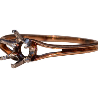 Antique Split Shank Solitaire Mounting in Rose and White Gold