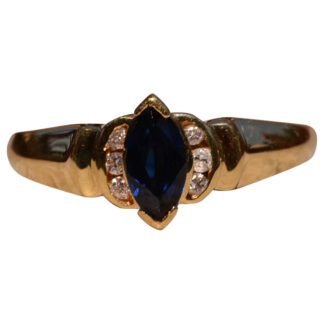 SOLD - The Shadmoor: Vintage Sapphire and Diamond Ring in Yellow Gold