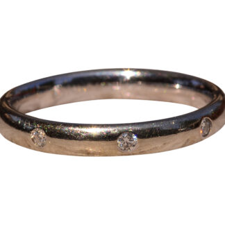 The Euclid Ave:  Benchmark Signed White Gold Natural Diamond Stackable Band