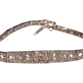 SOLD - The Faber Street: White Gold Filigree Bracelet Set with Diamonds