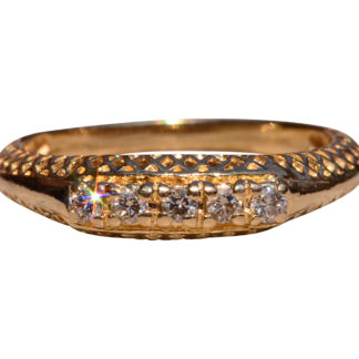 The South Emerson: Yellow Gold Filigree Ring with Natural Diamonds