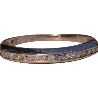The Lenharts:  Antique Platinum Wedding Band with Natural Diamonds