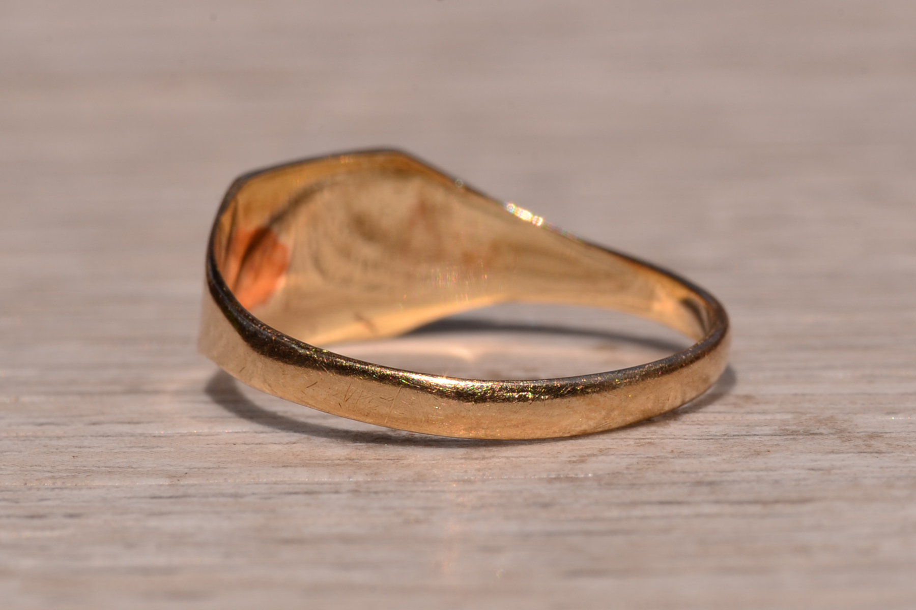 SOLD - The Aqualina: Irish Made Yellow Gold Signet Ring - Image 4