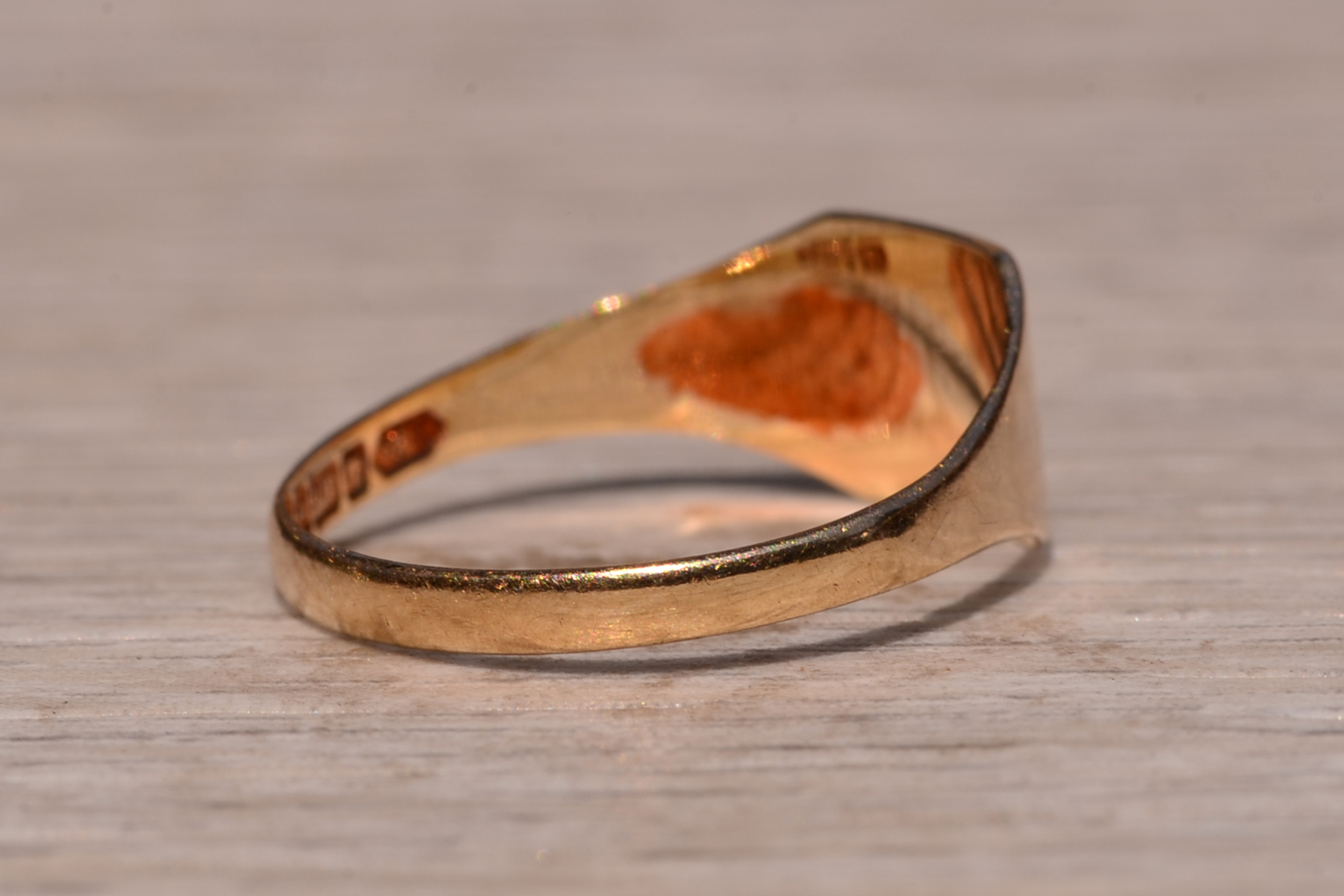 SOLD - The Aqualina: Irish Made Yellow Gold Signet Ring - Image 5
