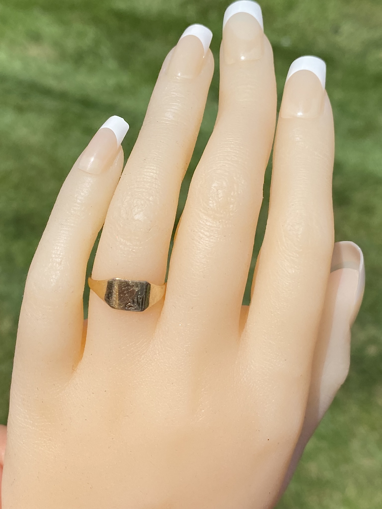 SOLD - The Aqualina: Irish Made Yellow Gold Signet Ring - Image 8