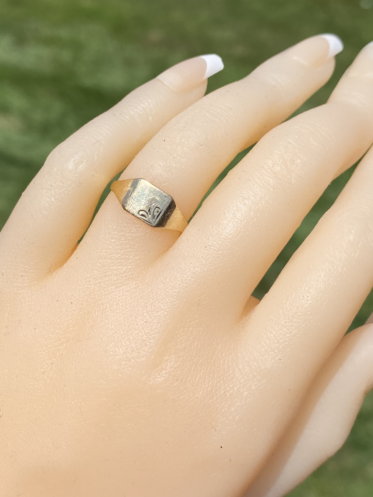 SOLD - The Aqualina: Irish Made Yellow Gold Signet Ring - Image 9