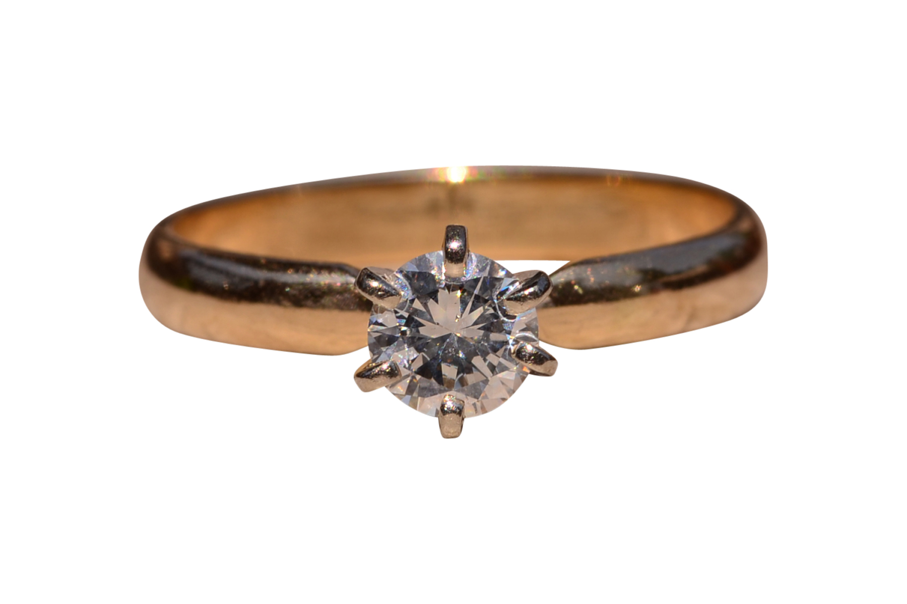 The Emery Street: Yellow Gold Solitaire Engagement Ring with Round Brilliant Cut Natural Diamond