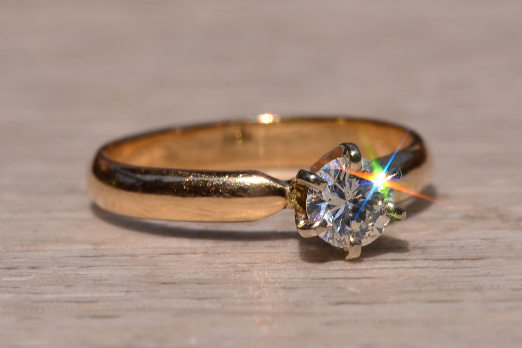 The Emery Street: Yellow Gold Solitaire Engagement Ring with Round Brilliant Cut Natural Diamond - Image 6