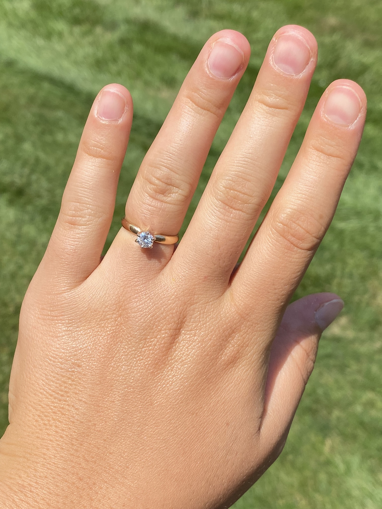 The Emery Street: Yellow Gold Solitaire Engagement Ring with Round Brilliant Cut Natural Diamond - Image 8