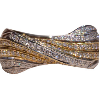 The South Eton: Two Tone Twist Band set with Natural Diamonds