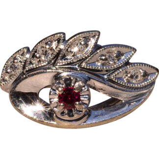 The Faraday Street:  Retro Era Eye Ring with Ruby and Diamonds