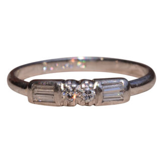 The Fairview: Hollywood Glam Era Diamond Ring in Platinum