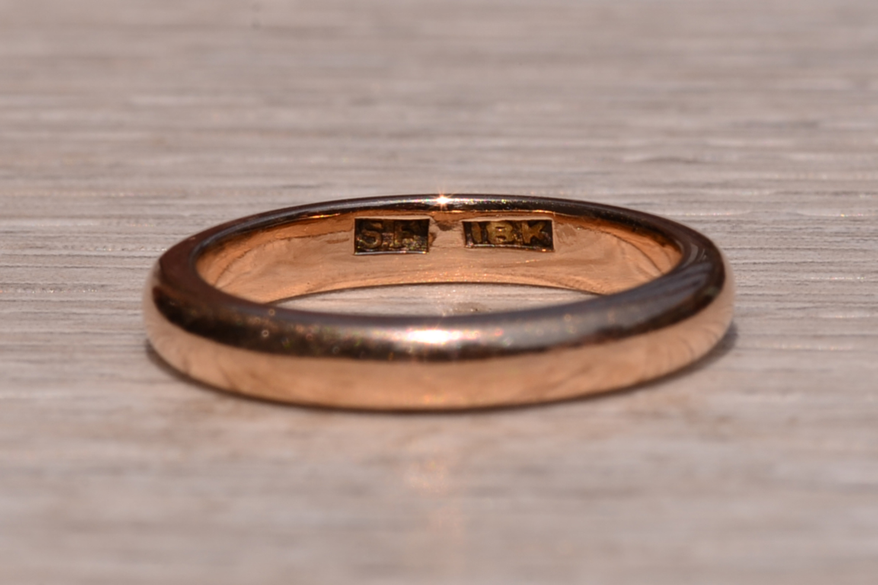 The Hoppin Road: Antique Signed Rose Gold Donut Ring - Image 3
